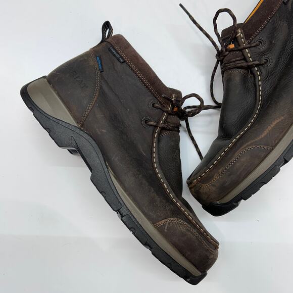 $175 Ariat Edge Moc Waterproof Composite Toe Work Boot Mens 12EE Leather Brown main image 4